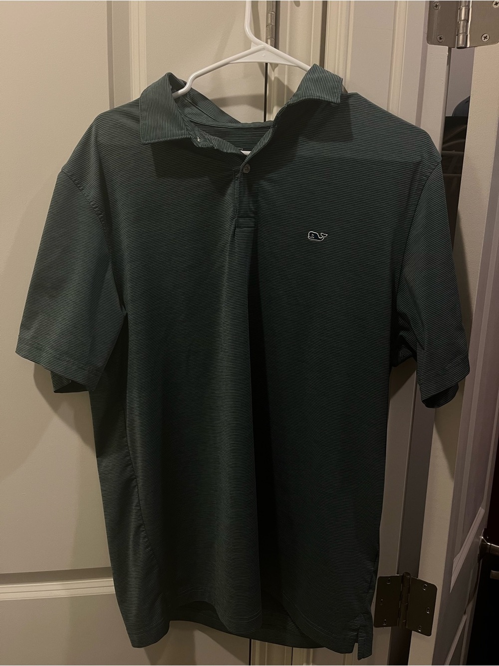 Vineyard Vines Mens Performance Polo Shirt Green Stripe